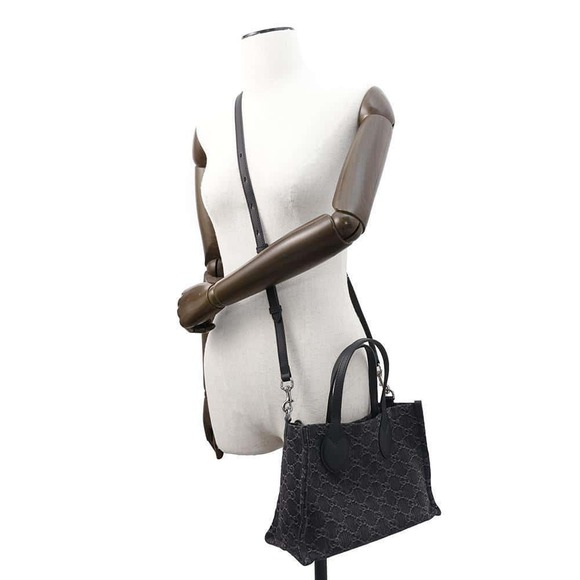 Gucci Ophidia GG Denim Shoulder Bag Tote Black - Picture 5 of 11